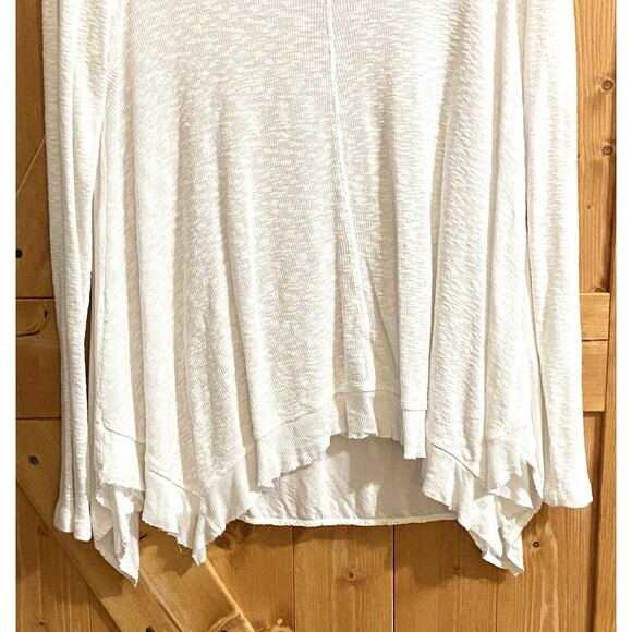 Anthropologie Left of Center White Asymmetrical Long Sleeve Top Women’s Small - Picture 3 of 9